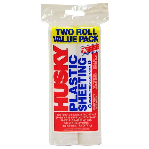 HDX 10 ft. x 25 ft. Clear 3.5 mil Plastic Sheeting (2-Pack)