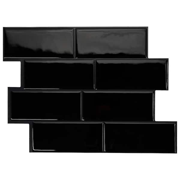 Art3d Self-Adhesive Liner for Corner Decor Black 120 in. x 0.5 in. Glossy  PVC Peel and Stick Tile Trim for Backsplash Edge A17hd981BK - The Home Depot