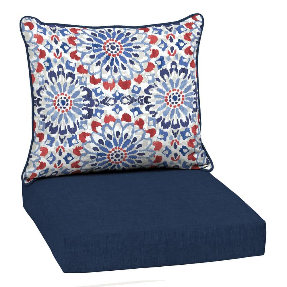 22 in. x 24 in. 2-Piece Deep Seating Outdoor Lounge Chair Cushion in Clark Blue price history on PriceWatchPro