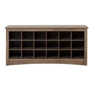 24 in. H x 48 in. W x 16 in. D Gray Wood Look 18-Cube Organizer