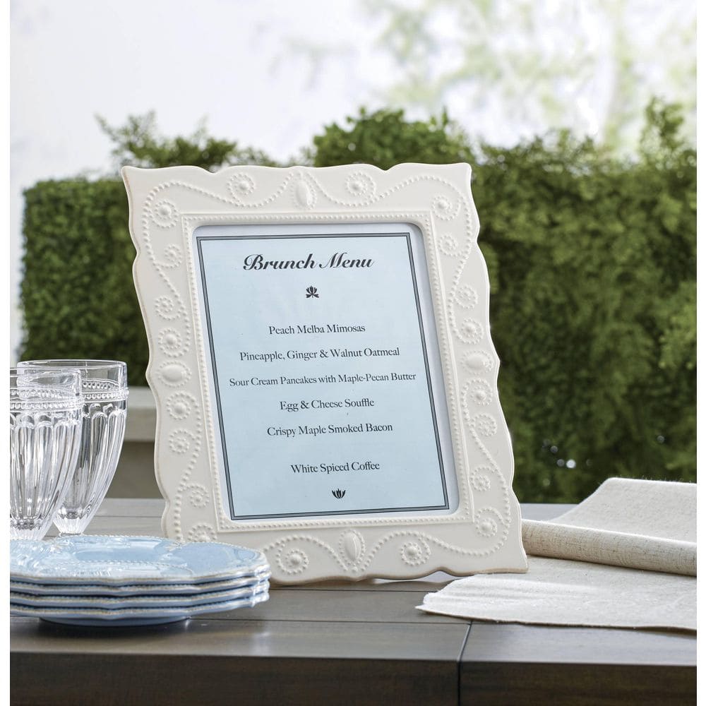 Classic White Ceramic Beaded 8" x 10" Picture Frame