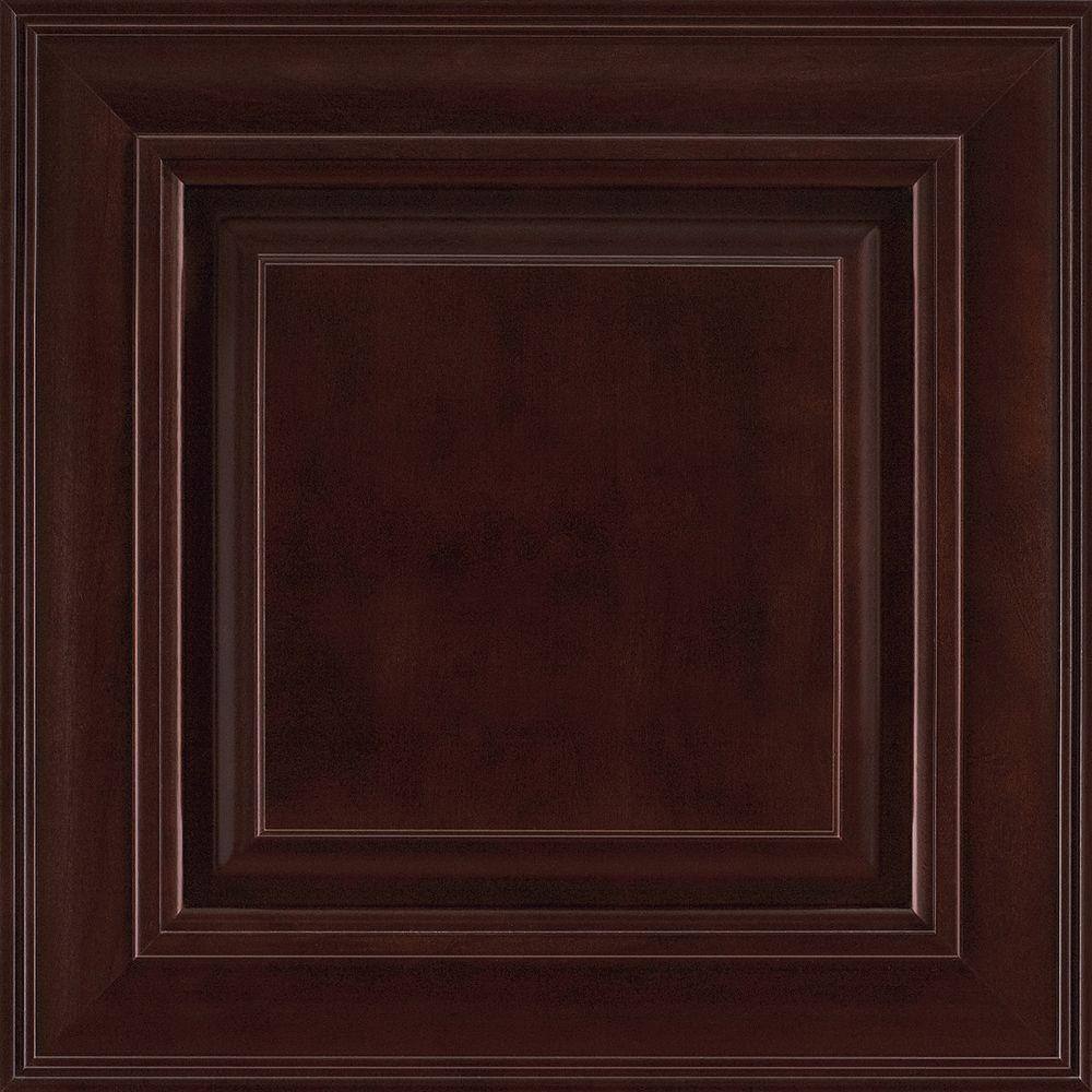 American Woodmark Savannah 14 9/16 x 14 1/2 x 3/4-in. D Cabinet Door Sample  in Cherry Java 99770 - The Home Depot