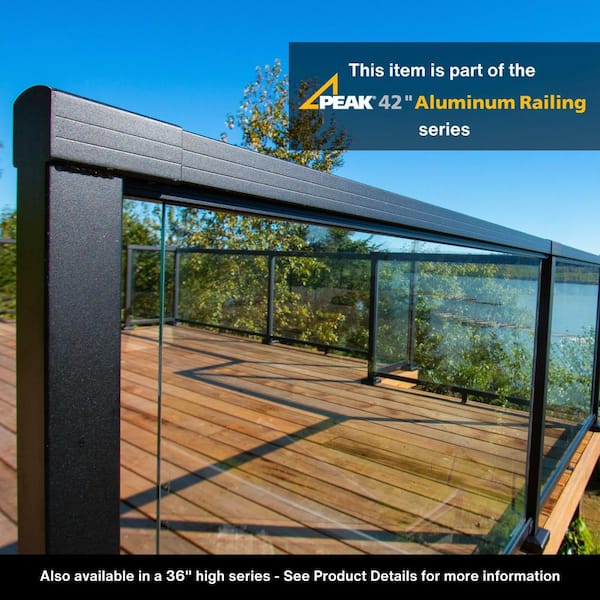 Peak Aluminum Railing 4 in. x 4 in. Black Aluminum Deck Railing Post Base Cover for 42 in. high system