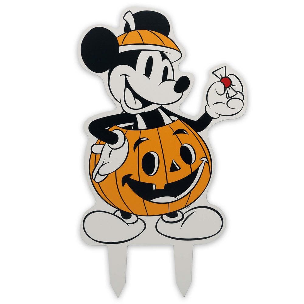 Disney 20 in. Yard Stake Multi-Weather-Resistant Metal Mickey Mouse  Jack-O-Lantern Halloween 90219077 - The Home Depot