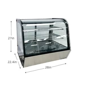 28in. W 4.2 cu ft Commercial Countertop Display Refrigerator in Black