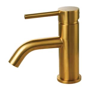 Concord Single-Handle Single-Hole Bathroom Faucet with Push Pop-Up in Brushed Gold