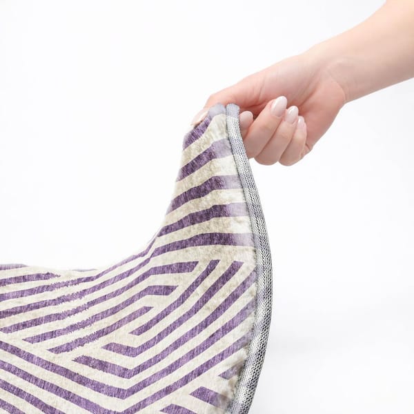 Dream Shag Premium Machine Washable Abstract ADS550 Purple 9 ft. x 12 ft. Area Rug
