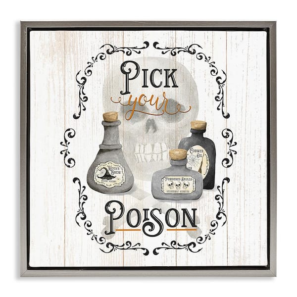 Stupell Industries Halloween Poison Jars by Deane Beesley 1-Piece Floater Frame Graphic Print Typography Poster Art Print 18 in. x 18 in.