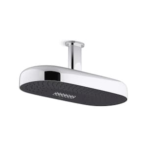 Statement Oblong 2-Spray Patterns 2.5 GPM 18 in. Ceiling Mount Rainhead Fixed Shower Head in Vibrant French Gold