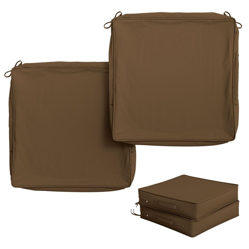 19 in. x 19 in. (2-Pack) Slipcover Repacement Outdoor FadeandSplash Resistant Couch Seat Cushion Cover Chocolate price history on PriceWatchPro