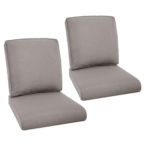 Gymojoy 22 in. x 24 in. Deep Seating Outdoor Lounge Chair Replacement Cushion and Back Pillow in Gray (Set of 2)