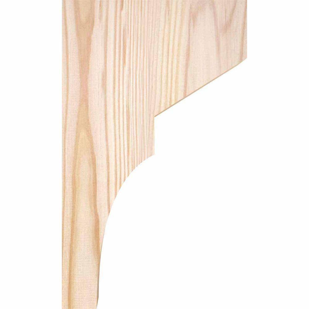 Douglas Fir Smooth Rustic Wood Corbel, 10" Height