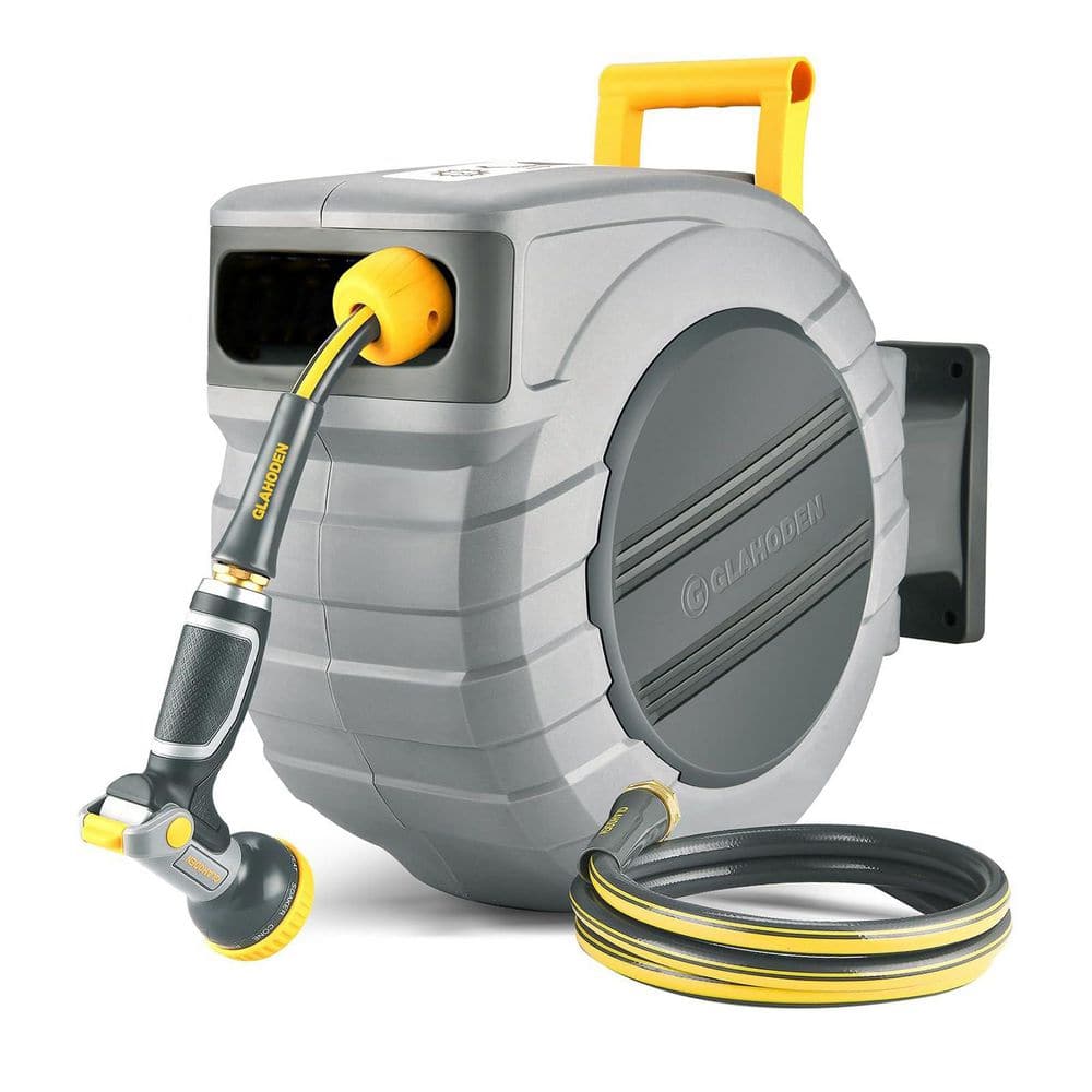 5/8 in. dia. x 100 ft. Heavy-Duty Retractable Hose Reel Automatic Wall Mount Brass Fitting 9-Spray Nozzle price history on PriceWatchPro