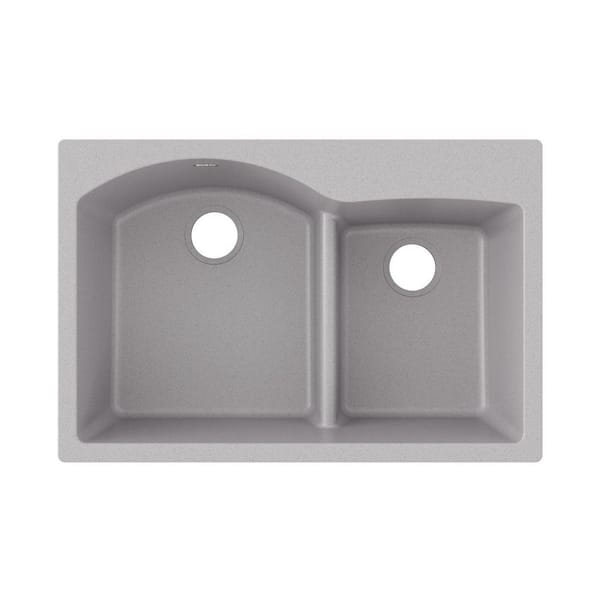 Elkay Quartz Classic  33in. Drop-in 2 Bowl  Greystone Granite/Quartz Composite Sink Only and No Accessories