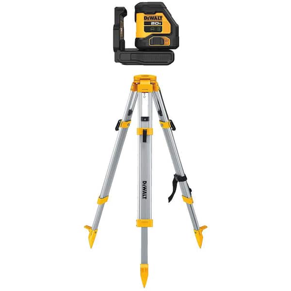 20V 180 ft. Green Self-Leveling Cross-Line Laser Level and Construction Tripod for Laser Level
