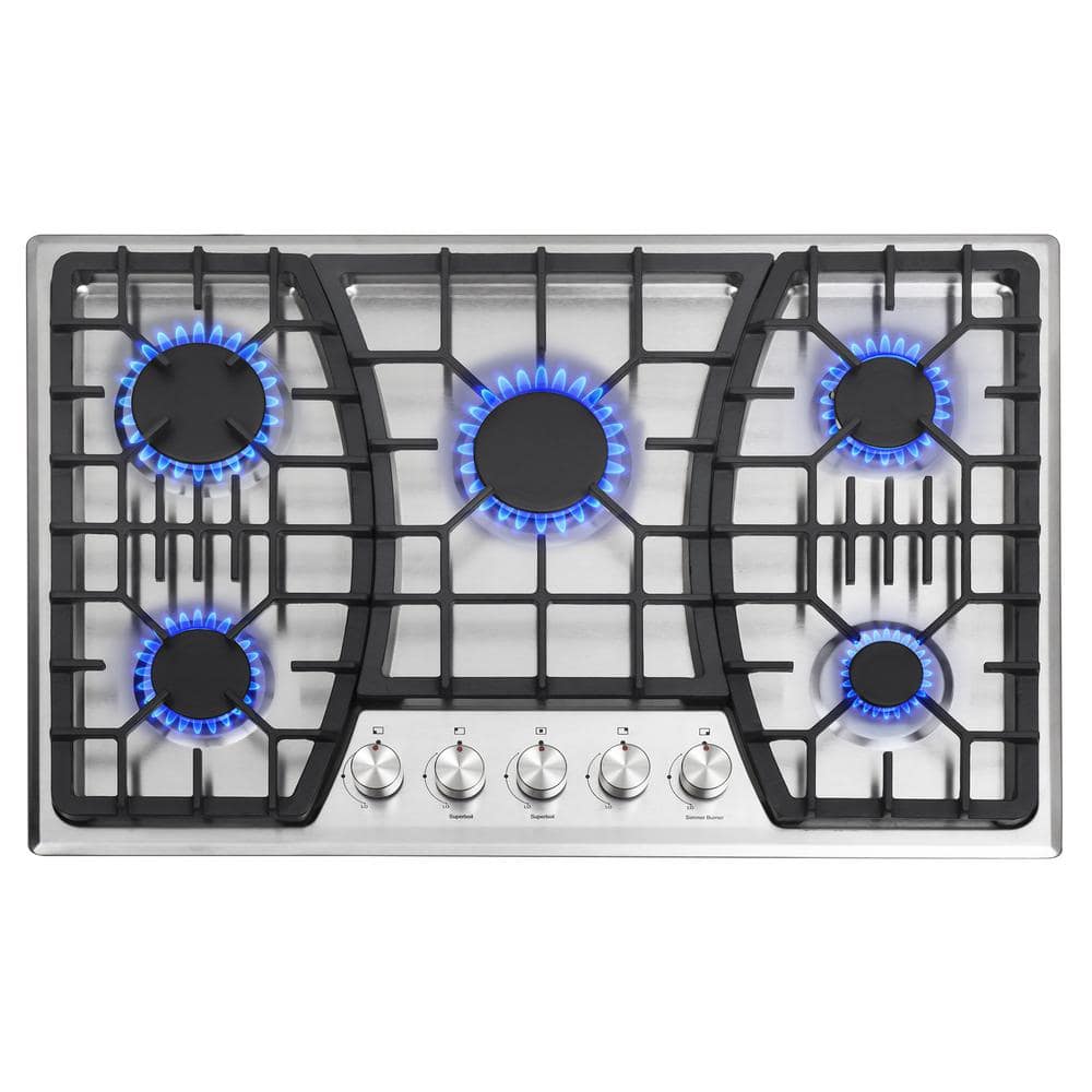 Noah 30 in. Gas Cooktop in Stainless Steel with 5 Burners including Power Burners