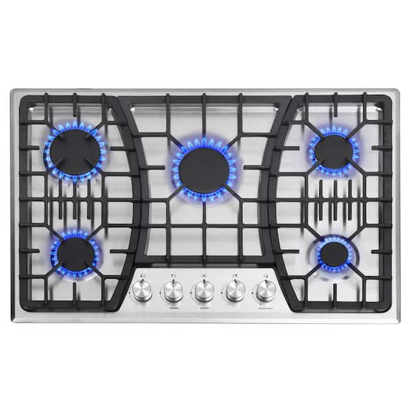 Trifecte Noah 30 in. Gas Cooktop in Stainless Steel with 5 Burners including Power Burners
