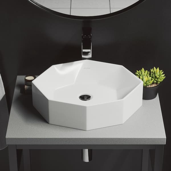 Brusque White Ceramic Specialty Vessel Sink