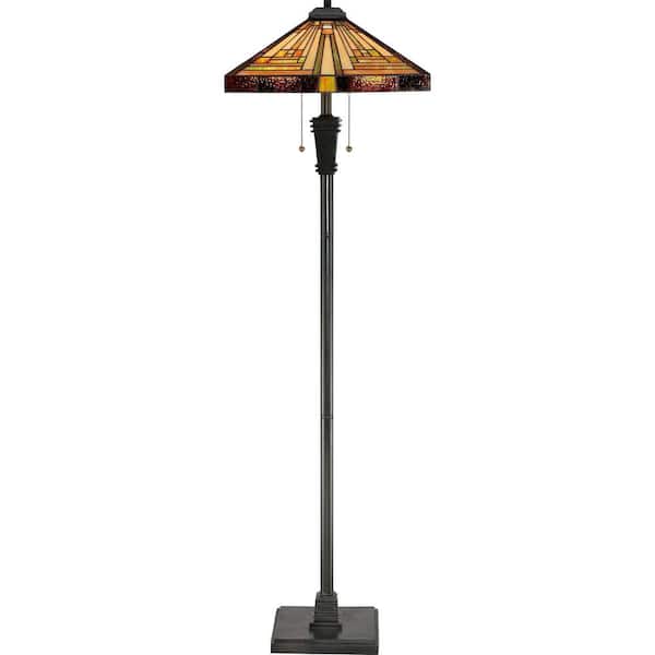 Quoizel Stephen 59.5 in. Vintage Bronze Tiffany Floor Lamp
