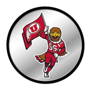 17 in. Utah Utes Mascot Modern Disc Mirrored Decorative Sign