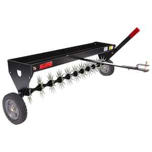 40 in. Tow-Behind Spike Aerator with Transport Wheels & 3D Galvanized Tines