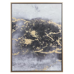 1- Panel Geode Framed Wall Art with Gold Frame 40 in. x 30 in.