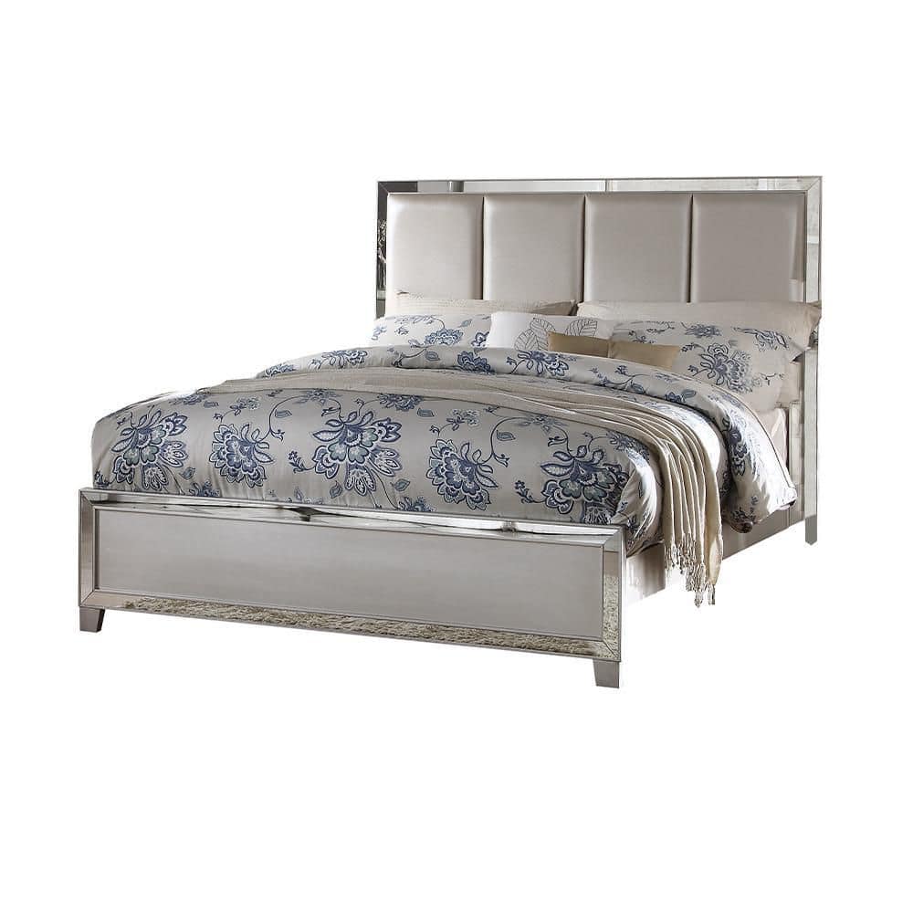 Voeville II Silver Wood Frame Queen Platform Bed -  Acme Furniture, 24830Q