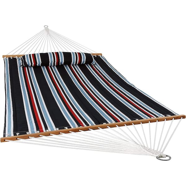 Unbranded 11.25 ft. Quilted Reversible Hammock with Matching Pillow, Nautical Stripe