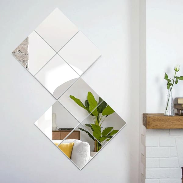 Modern Square Decorative Unframed Wall, Decorative Square Wall Mirrors Set Of 4