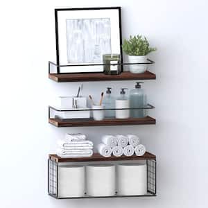 15.75 in. W x 5.9 in. D Rustic Brown Decorative Wall Shelf Floating Shelves