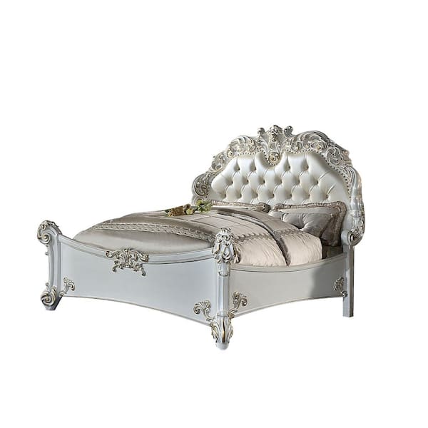 Acme Furniture White Wood Frame Queen Panel Bed