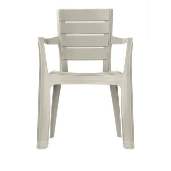 Rimax Taupe Plastic Indoor and Outdoor Patio Dining Chairs (6-Pack)