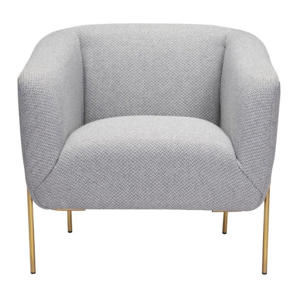 HomeRoots Gray Barrel Chair Set of 1