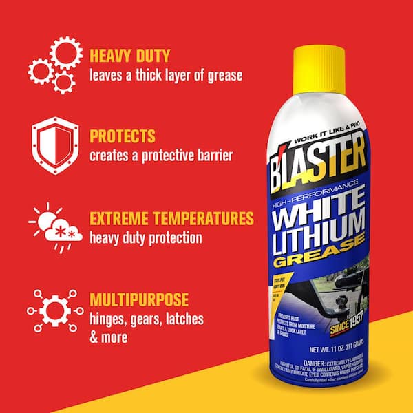 11 oz. High-Performance White Lithium Grease Spray (Pack of 2)