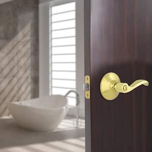 Naples Polished Brass Bed/Bath Privacy Door Lever