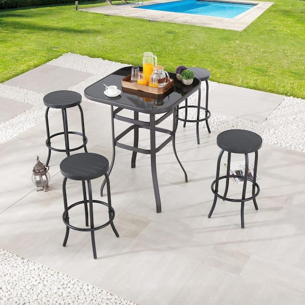 Patio Festival 5-Piece Metal Bar Height Outdoor Dining Set