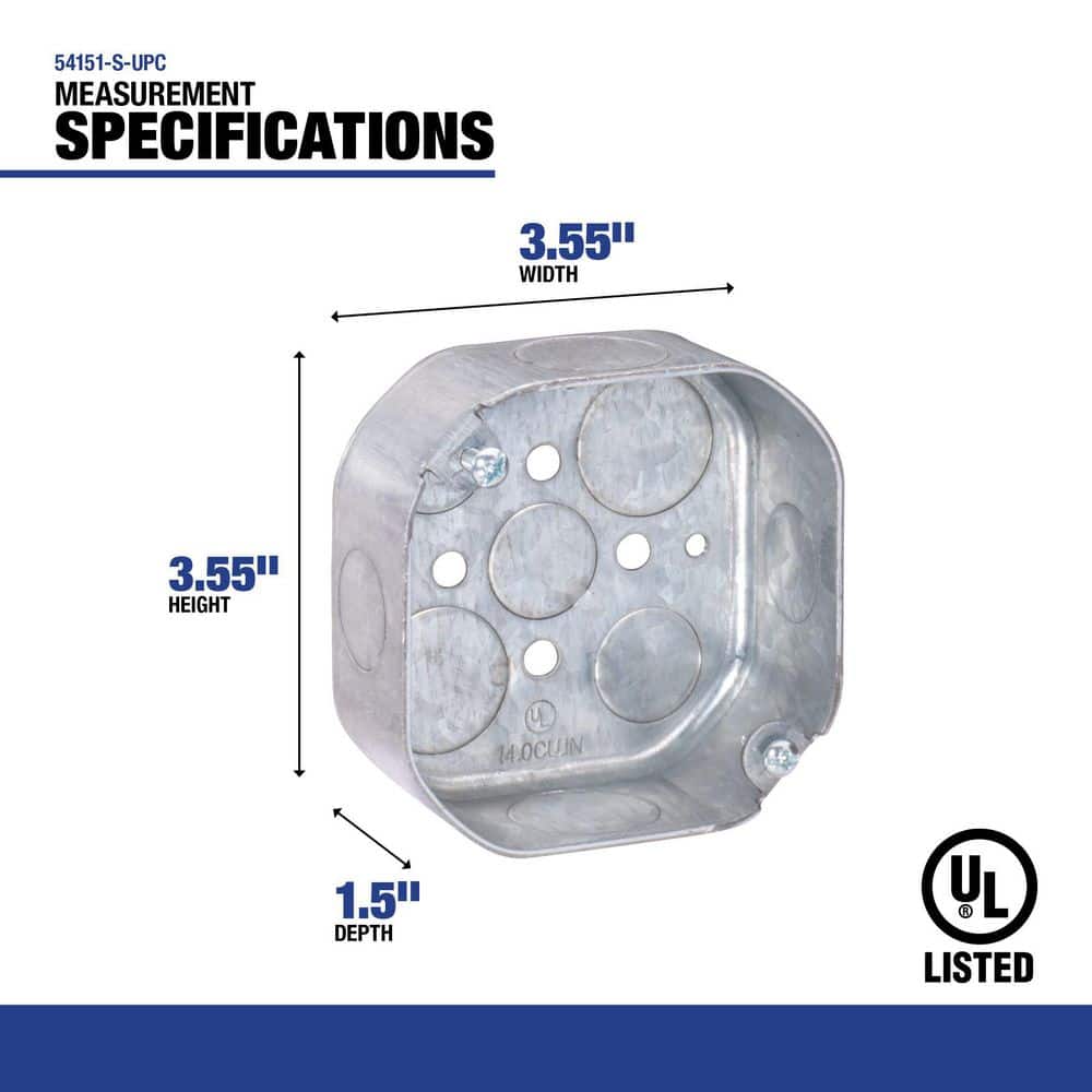 Southwire Steel Octagon Electrical Box for Ceiling and Wall