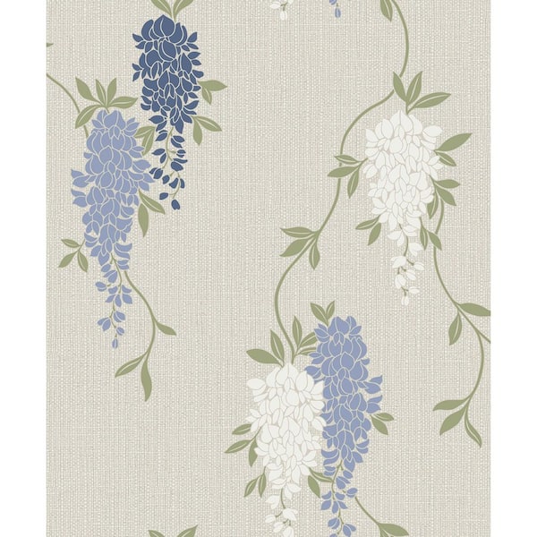 Fine Decor Aisla Blue Wisteria Non-Pasted Wallpaper, 57.5 sq. ft.