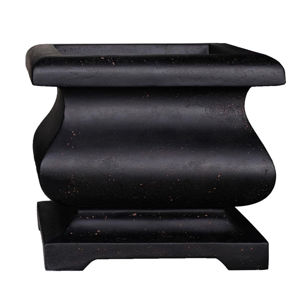 21 in. Aged Charcoal Cast Stone Square Bombe Planter (21 in. L x 21 in. W x 18 in. H) price history on PriceWatchPro