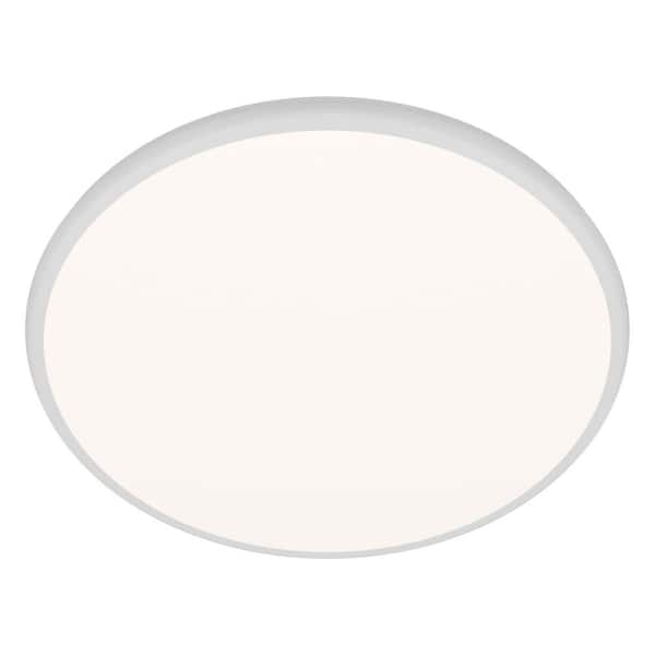 Parthenon 22 in. White Flush Mount with Frosted Glass Shade Integrated LED Selectable 4CCT