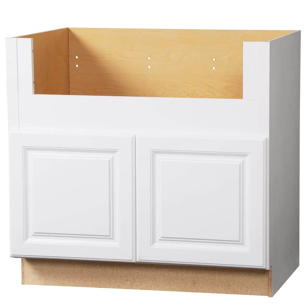 Satin White Hampton Bay Assembled Kitchen Cabinets Ksbd36 Sw 64 1000 