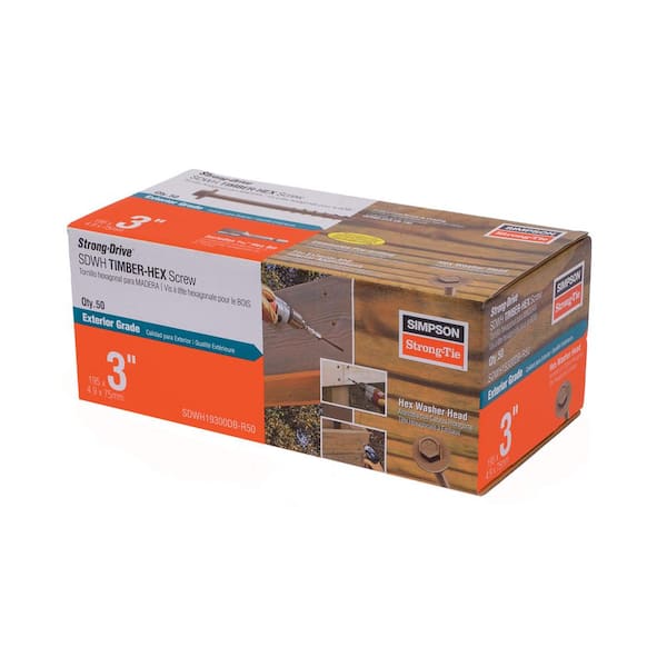 0.195 in. x 3 in. 5/16 Hex, Washer Head, Strong-Drive SDWH Timber-Hex Wood Screw, DB Coating in Tan (50-Pack)