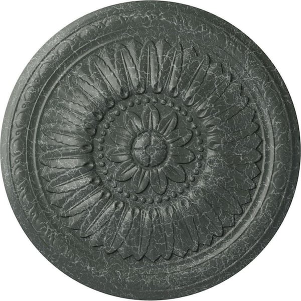 Ekena Millwork 24" x 1-5/8" Temple Urethane Ceiling Medallion (Fits Canopies upto 9-1/4"), Athenian Green Crackle