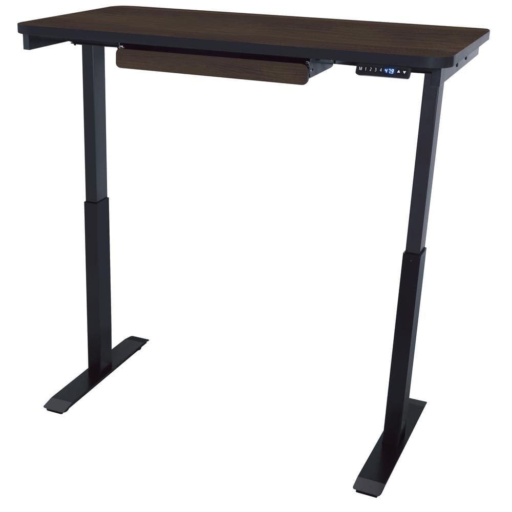 Gray Adjustable Height Desk with Drawer and USB Port