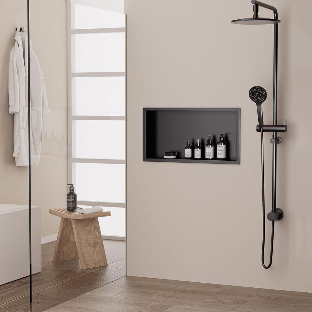 30 in. W x 12 in. H x 4 in. D Waterproof Recessed Shower Niche Space-Saving Storage Shelf in Brushed Nickel, No Tile price history on PriceWatchPro