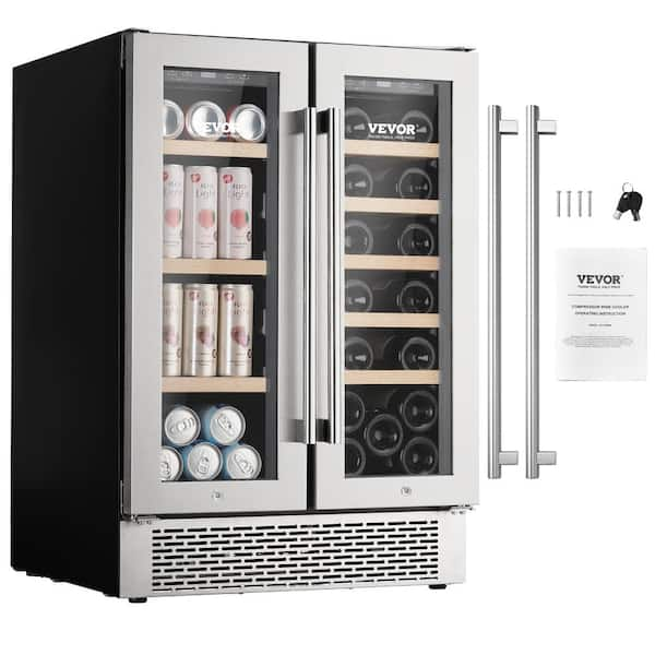 Lanbo 70 Can 33 Bottle Dual Zone Under Counter Wine Refrigerator and  Beverage Cooler 30 inch Width