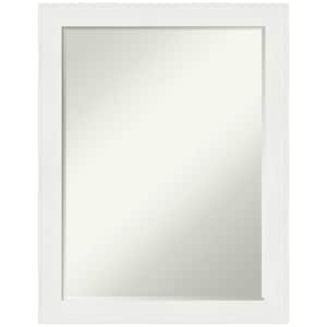 Vanity White Narrow 21.5 in. x 27.5 in. Petite Bevel Modern Rectangle Framed Bathroom Wall Mirror in White