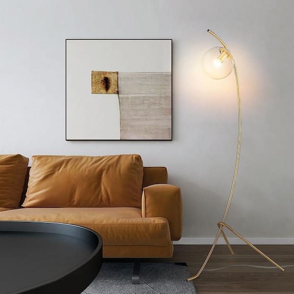 Light Society Addis 59.83 in. Brushed Brass/Clear Floor Lamp with