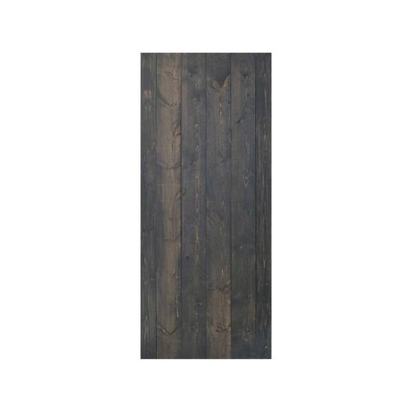 Wellhome K Series 72 In X 84 In Carbon Gray Diy Finished Knotty Pine Wood Double Sliding Barn Door With Hardware Kit 72 Wb72 F The Home Depot