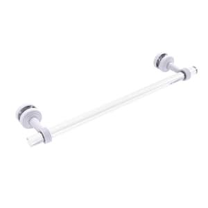 Pacific Beach 18 in. Shower Door Towel Bar with Groovy Accents in Matte White